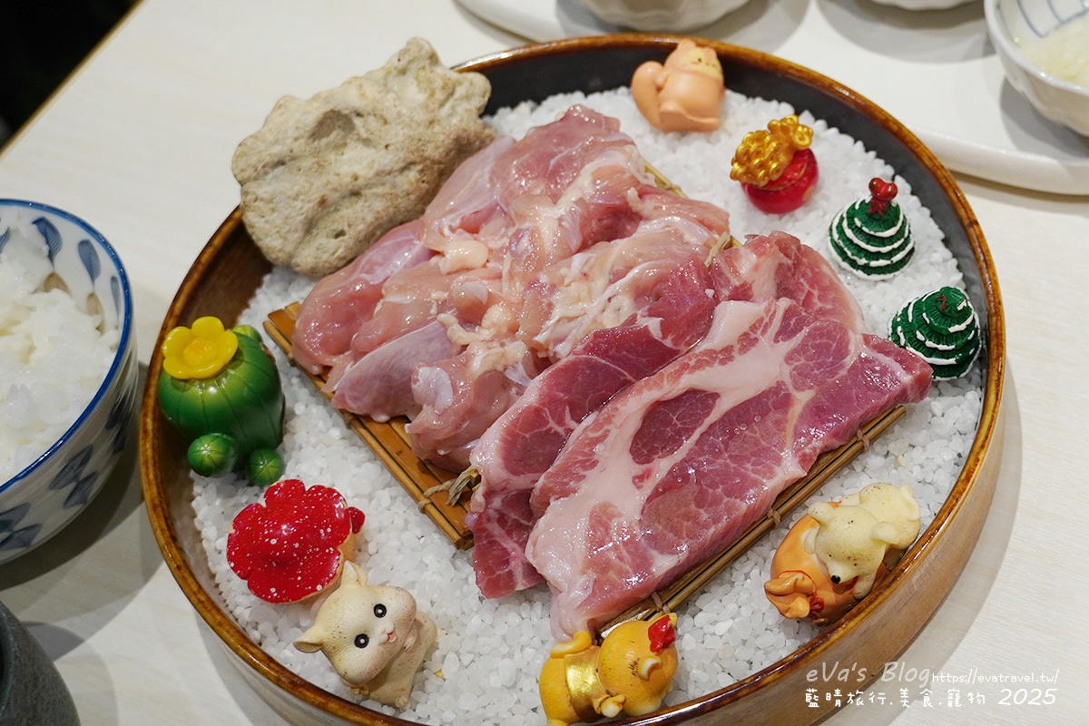 特選梅花豚與冰鮮雞腿肉近拍照