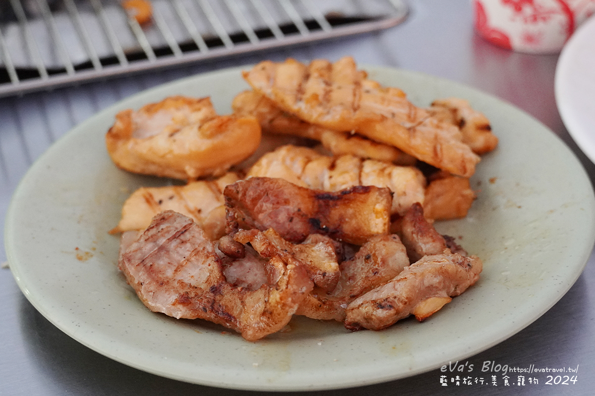 雞肉與鹹豬肉熟食盛盤實拍圖