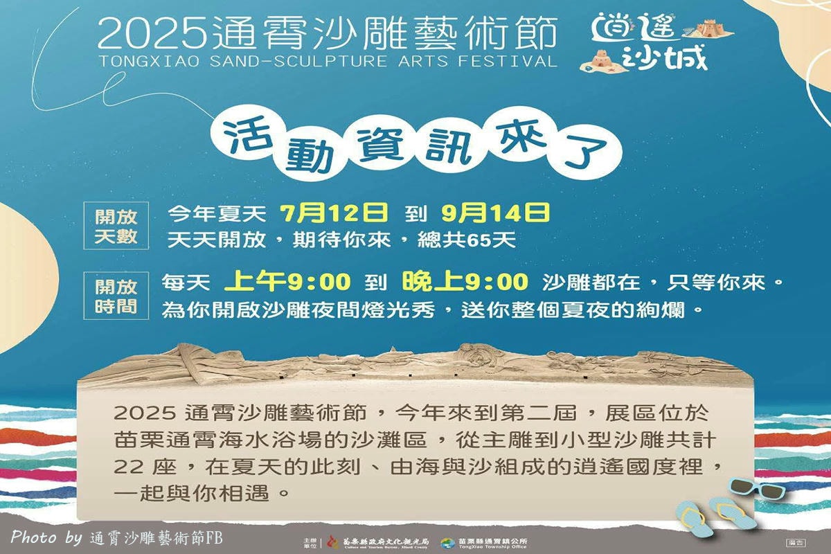 【2025通霄沙雕藝術節】通霄海水浴場|永續和平主題免費入場,一起逍遙沙城賞沙雕、玩海灘。苗栗海邊 - 第3張圖
