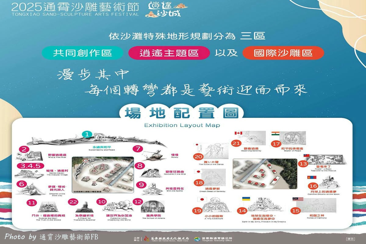 【2025通霄沙雕藝術節】通霄海水浴場|永續和平主題免費入場,一起逍遙沙城賞沙雕、玩海灘。苗栗海邊 - 第9張圖