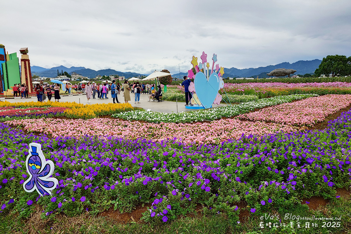 【台中景點】2025臺中國際花毯節|花城任務 × 飛天小女警(展期11/08–11/30,寵物友善)漸層花海打造繽紛色彩世界。台中親子旅遊 - 第83張圖 2025臺中國際花毯節園區花卉景色3