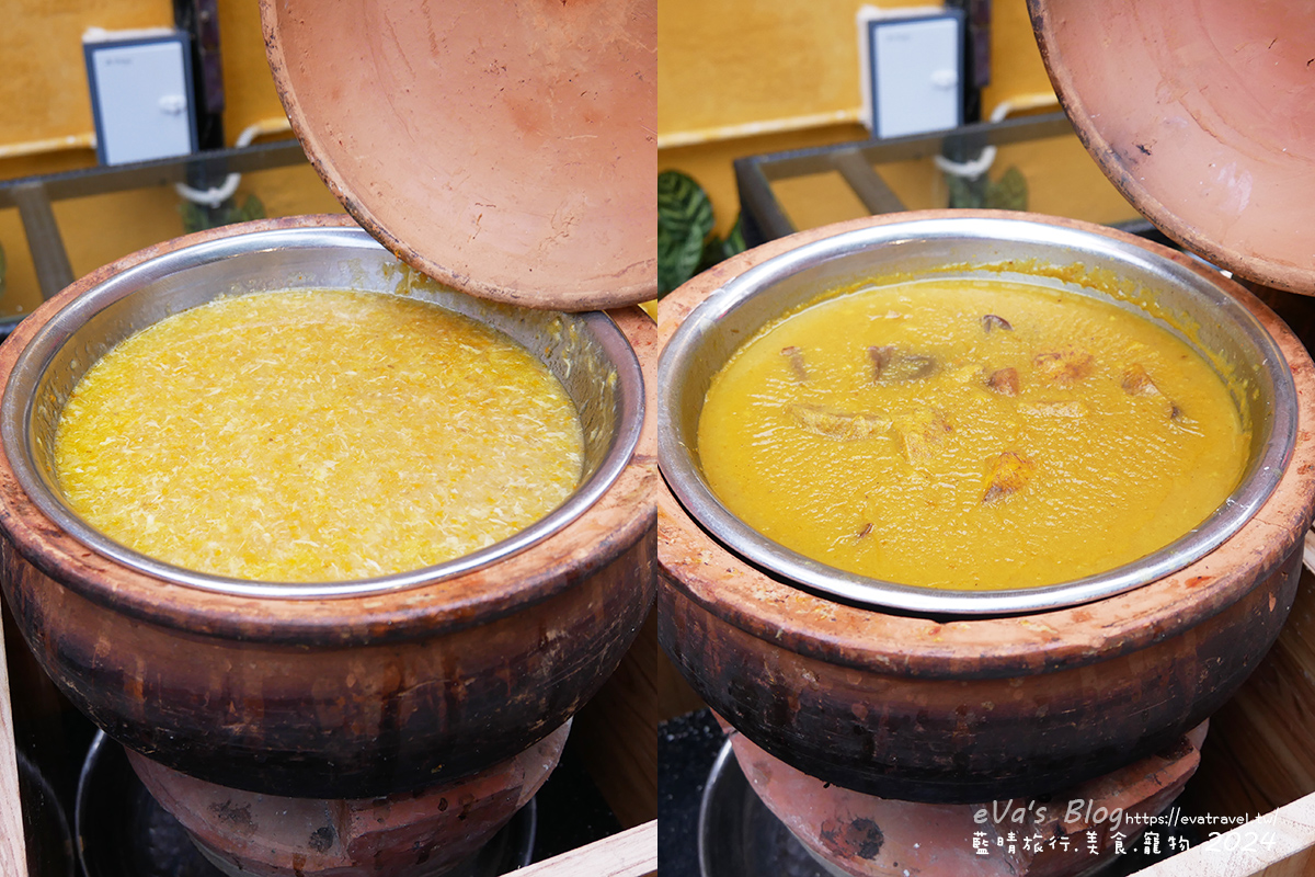 【越南旅遊】Otta Cuisine 奧塔料理餐廳|越南傳統陶甕料理體驗,自助式晚餐必吃在地美食推薦。越南會安古鎮美食 - 第21張圖 越南傳統陶甕料理 磨菇咖哩與蟹肉玉米湯