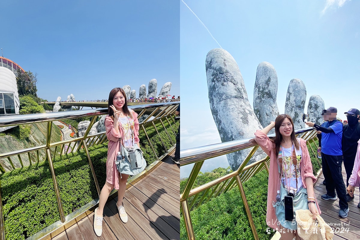 【越南旅遊】巴拿山 Ba Na Hills|法國村、黃金佛手橋、世界最長纜車,一座建在雲霧之上的空中樂園。越南景點 - 第23張圖 我在巴拿山黃金佛手橋上拍照留念