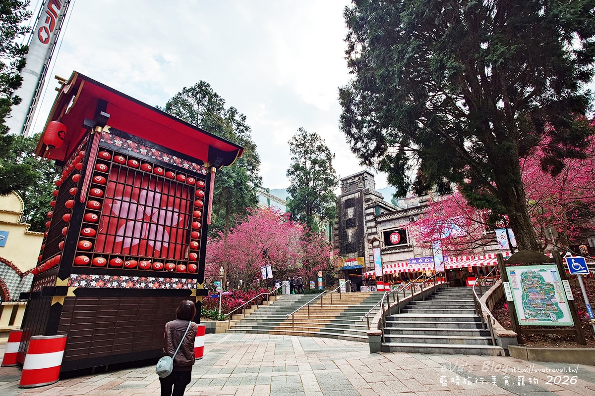 九族櫻花祭日式裝置藝術造景，南投賞櫻網美打卡點
