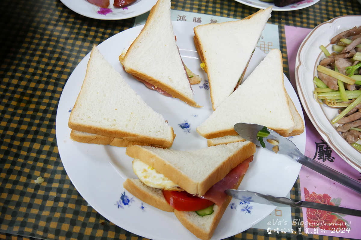 東金溫泉民宿早餐火腿三明治特寫