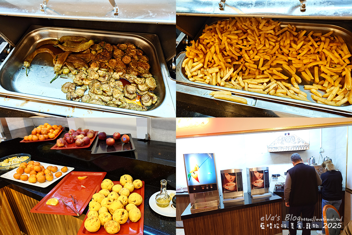 艾敏科卡克卡帕多西亞溫泉飯店第三天早餐水果、飲品與咖啡紅茶自助餐檯