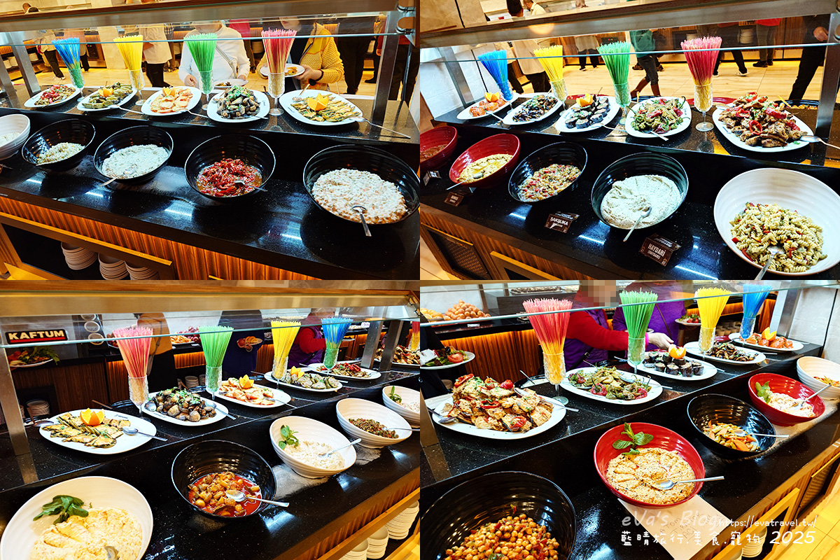 艾敏科卡克卡帕多西亞溫泉飯店第二天晚餐土耳其 Meze 精緻冷盤自助餐檯